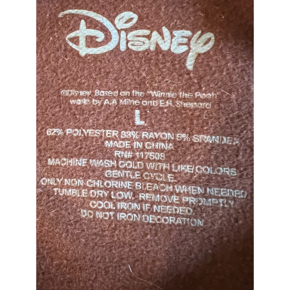 Disney Sweatshirt Womens Size L Winnie The Pooh Livin Bother Free Brown Pullover - Picture 2 of 7